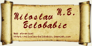 Miloslav Belobabić vizit kartica